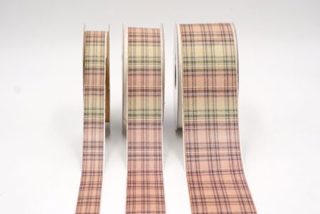 Pfirsich und Olivgrün Landhauskaromusterband_AI